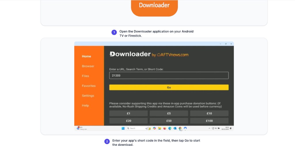 Downloader: fusha e kodit dhe Go